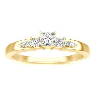 Cheap Moissanite Diamond Engagement Ring 1.25 Carat Princess Cut With 10k White Gold