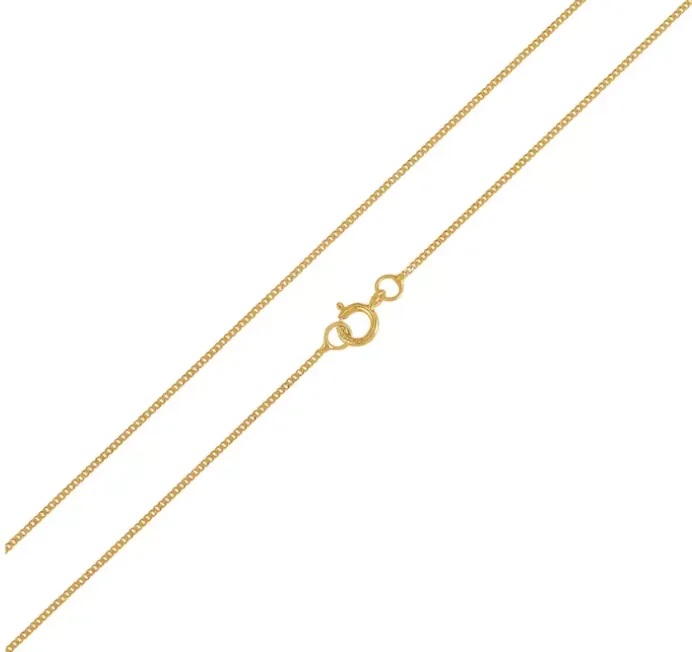 Children's and Teens' Chains:  9k Gold Curb Chain in 16" (40cm)