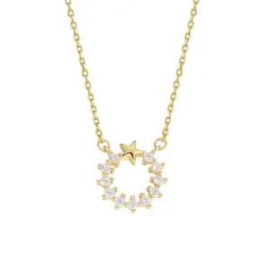 Children's, Teens' and Mothers' Necklaces:  14k Gold over Sterling silver, Wreath of Stars Necklace 42 3cm