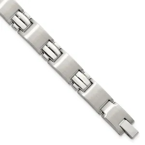 Chisel Stainless Steel Brushed and Polished 8.5 inch Link Bracelet