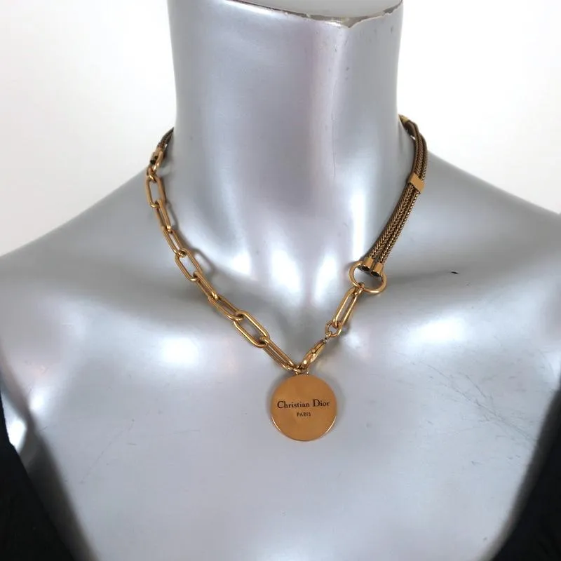 Christian Dior Knot Necklace Gold Cable & Chain Link