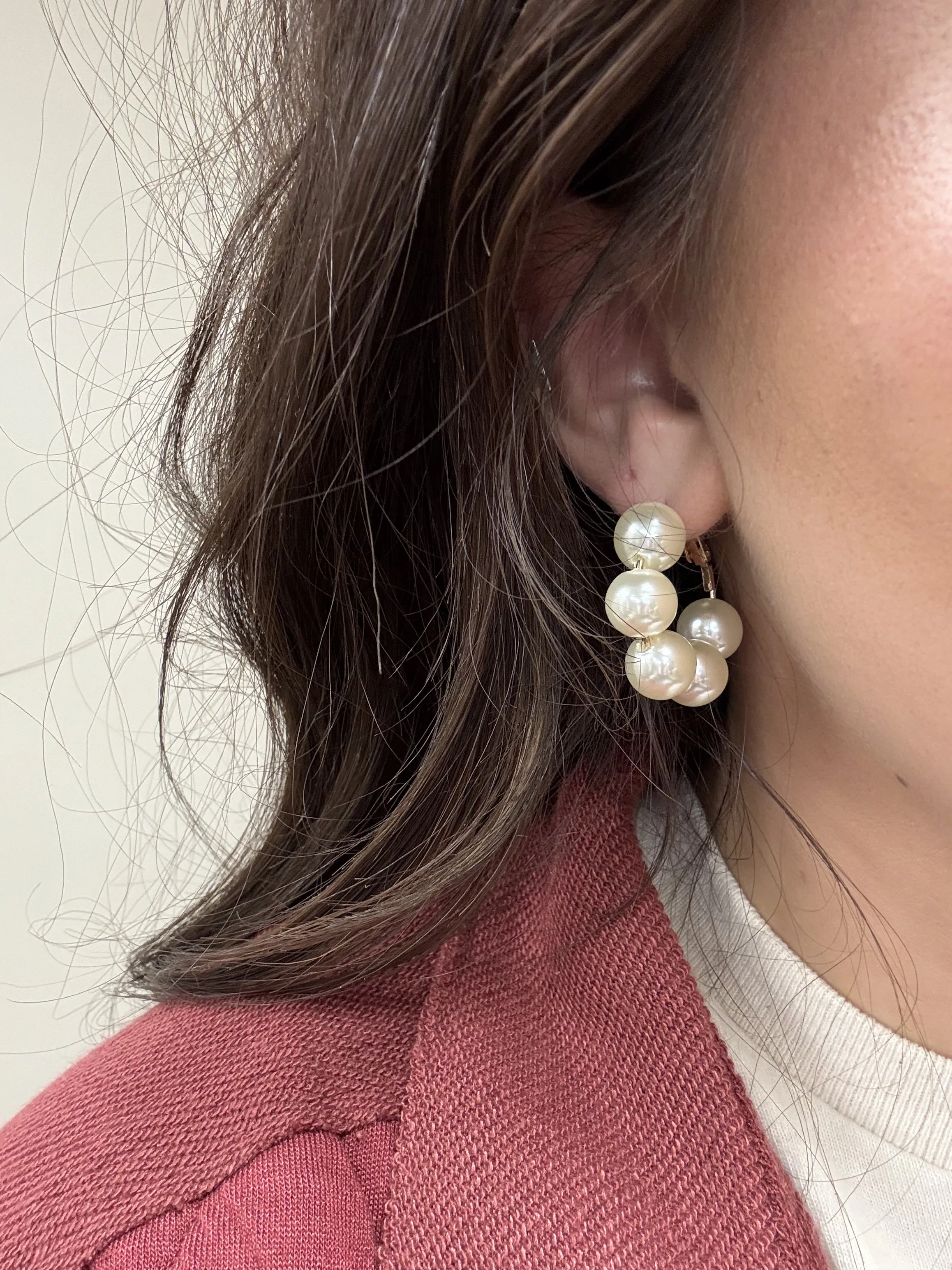 Chunky Pearl Hoops