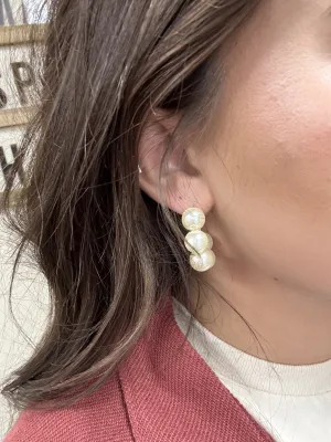 Chunky Pearl Hoops