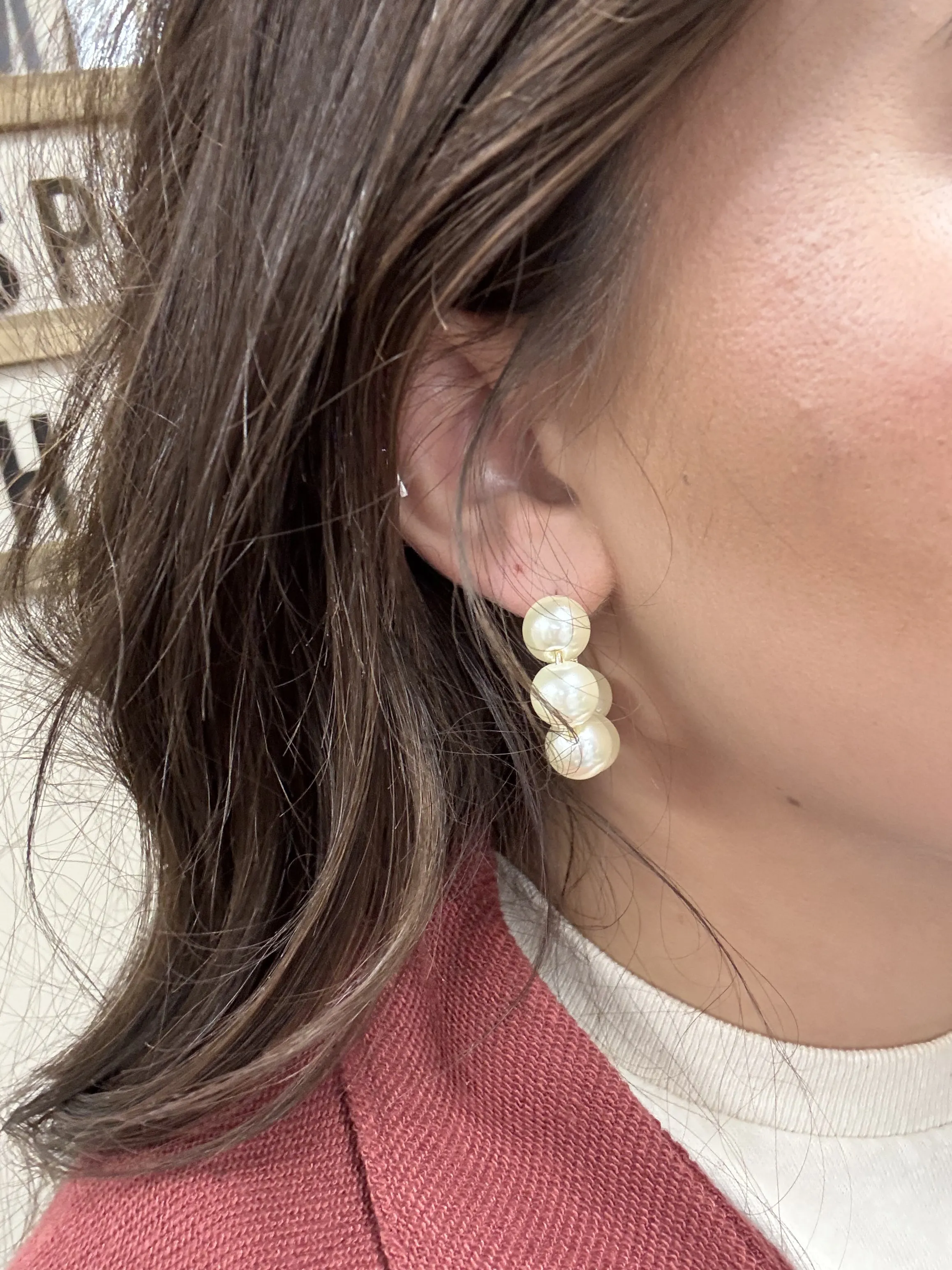 Chunky Pearl Hoops