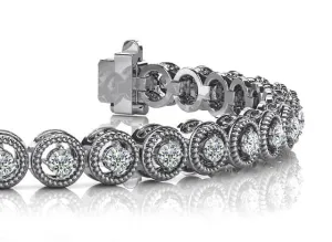 Circle Filigree Diamond Link Diamond Bracelet with 1.98 ct.(finished) 2.5mm