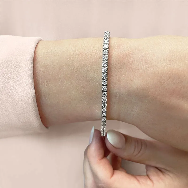 Classic 4 Prong Lab-Grown Diamond Tennis Bracelet with 10.26 ct.(finished) 4.2mm