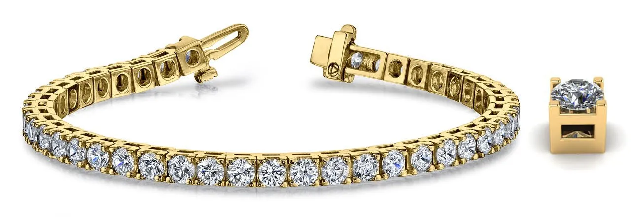 Classic 4 Prong Lab-Grown Diamond Tennis Bracelet with 10.26 ct.(finished) 4.2mm