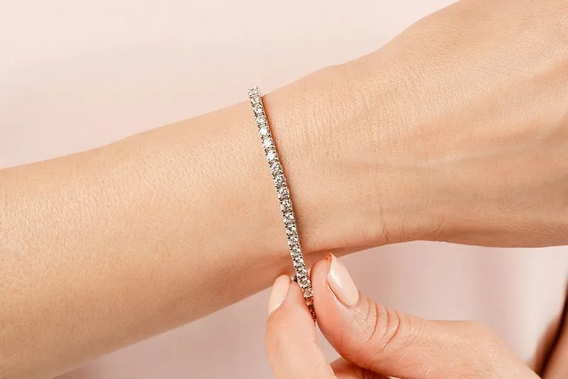Classic 4 Prong Lab-Grown Diamond Tennis Bracelet with 10.26 ct.(finished) 4.2mm