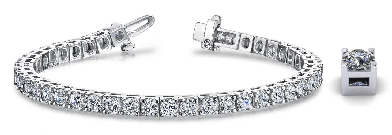 Classic 4 Prong Lab-Grown Diamond Tennis Bracelet with 10.26 ct.(finished) 4.2mm