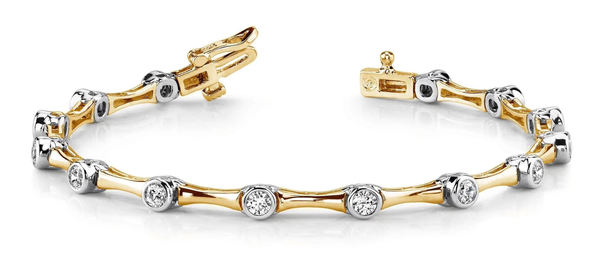 Classic Column Link Diamond Bracelet with 0.70 ct.(finished) 2.5mm