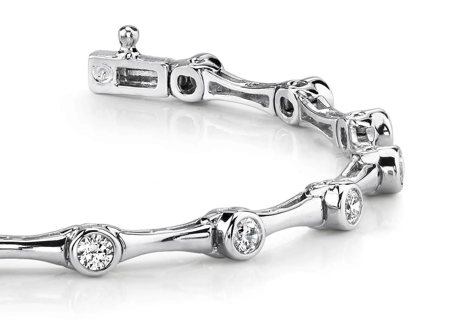 Classic Column Link Diamond Bracelet with 0.70 ct.(finished) 2.5mm