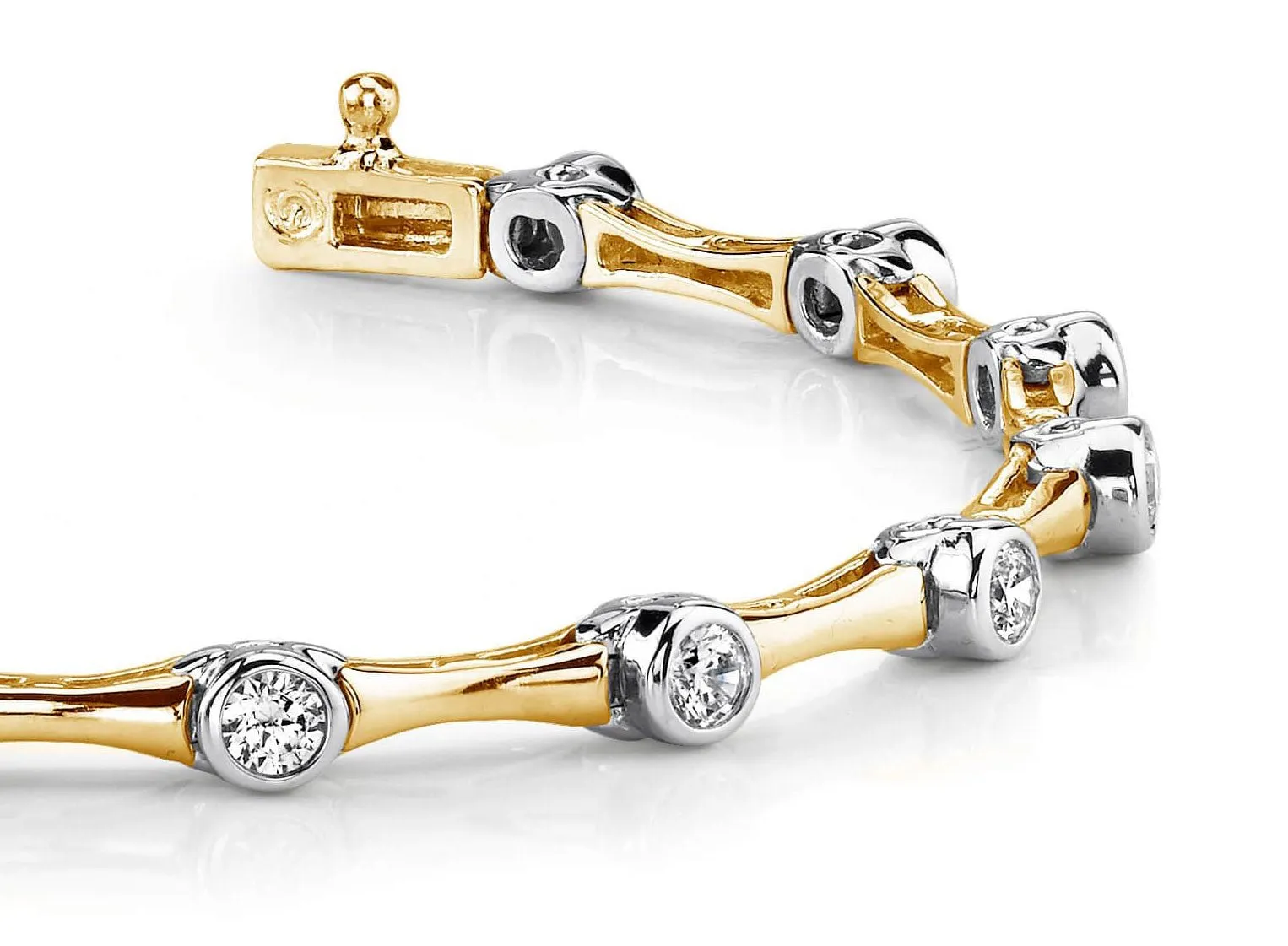 Classic Column Link Diamond Bracelet with 0.70 ct.(finished) 2.5mm
