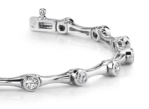 Classic Column Link Diamond Bracelet with 0.70 ct.(finished) 2.5mm