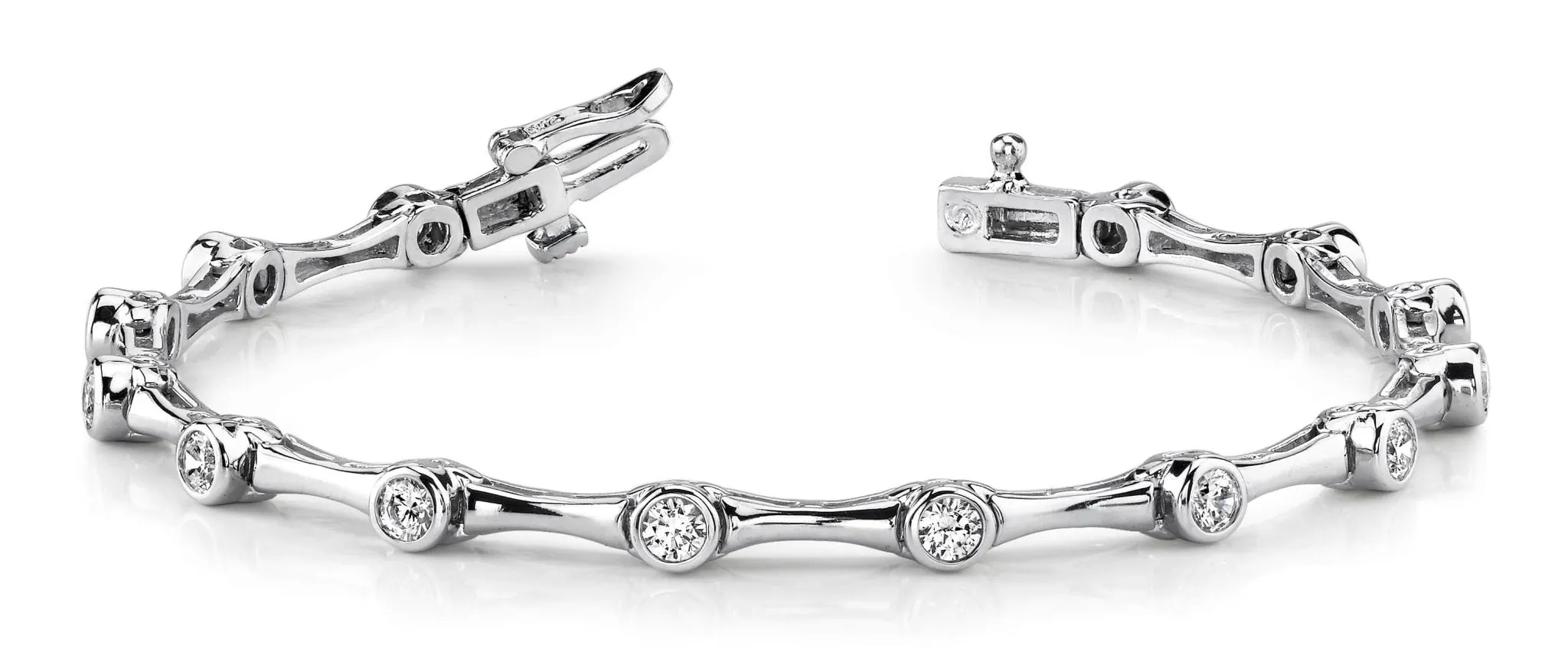 Classic Column Link Diamond Bracelet with 0.70 ct.(finished) 2.5mm