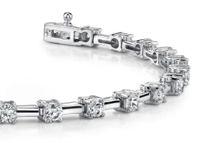 Classic Solid Rectangle Link Diamond Bracelet with 1.02 ct.(finished) 2mm