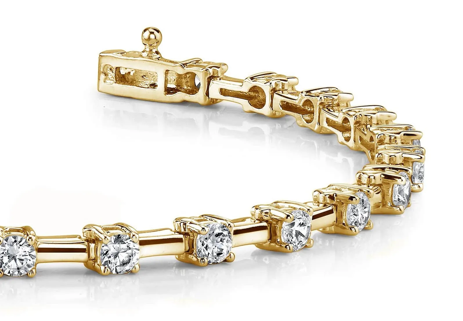 Classic Solid Rectangle Link Diamond Bracelet with 1.02 ct.(finished) 2mm