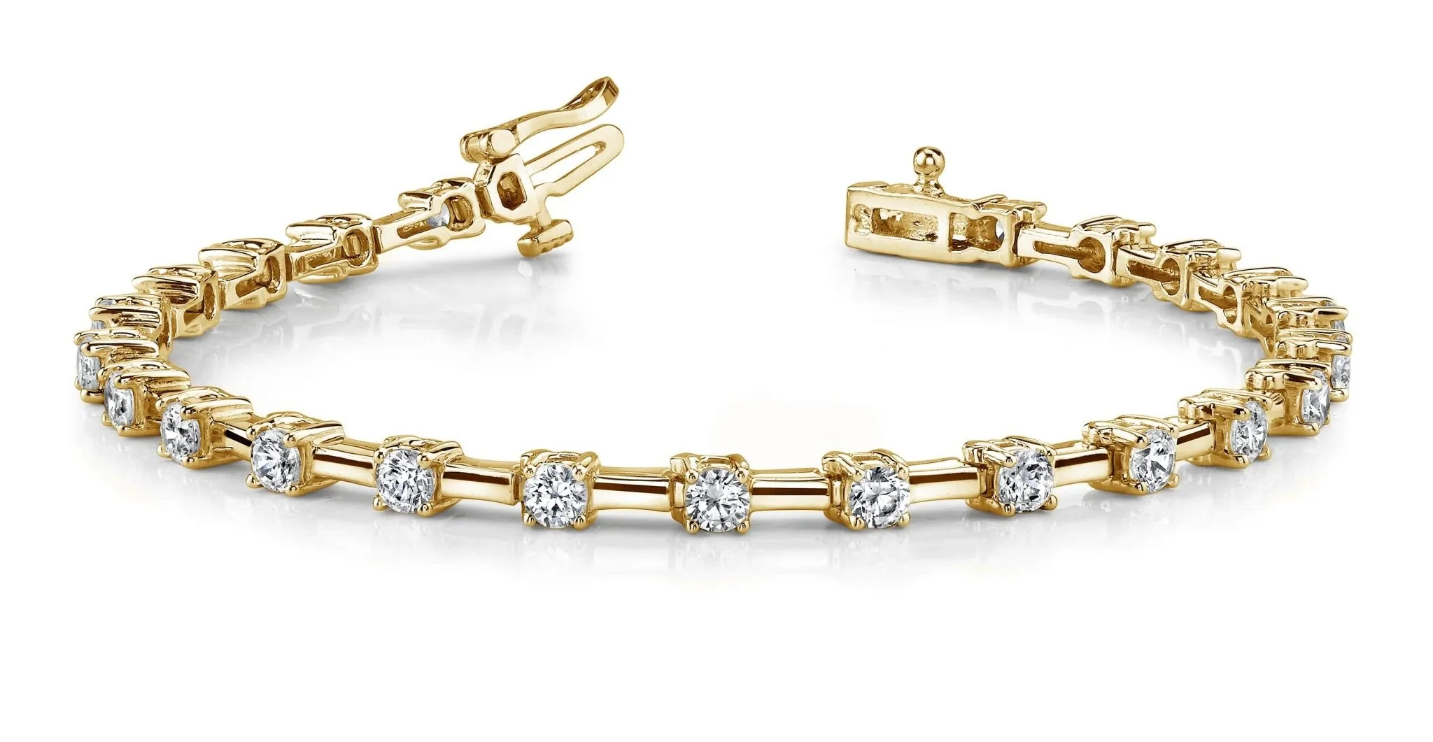 Classic Solid Rectangle Link Diamond Bracelet with 1.02 ct.(finished) 2mm