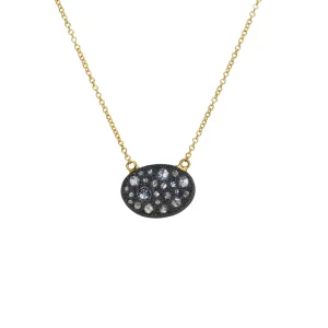 Concave Horizontal Oval Drop Necklace