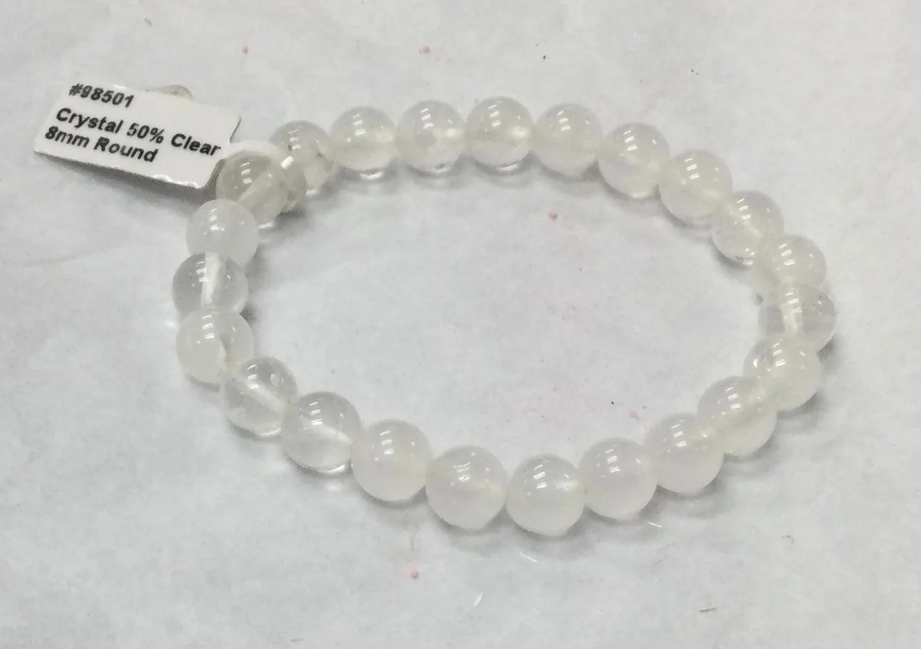 Crackle Clear Quartz Bracelet 8mm