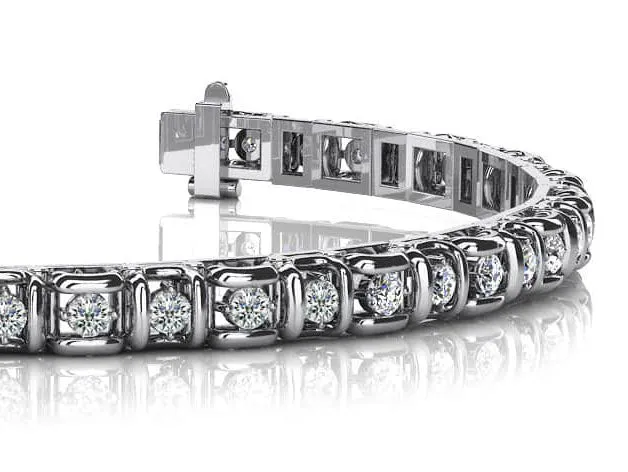 Cross Directional Link Diamond Bracelet with 1.98 ct.(finished) 2.2mm