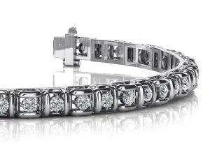 Cross Directional Link Diamond Bracelet with 1.98 ct.(finished) 2.2mm