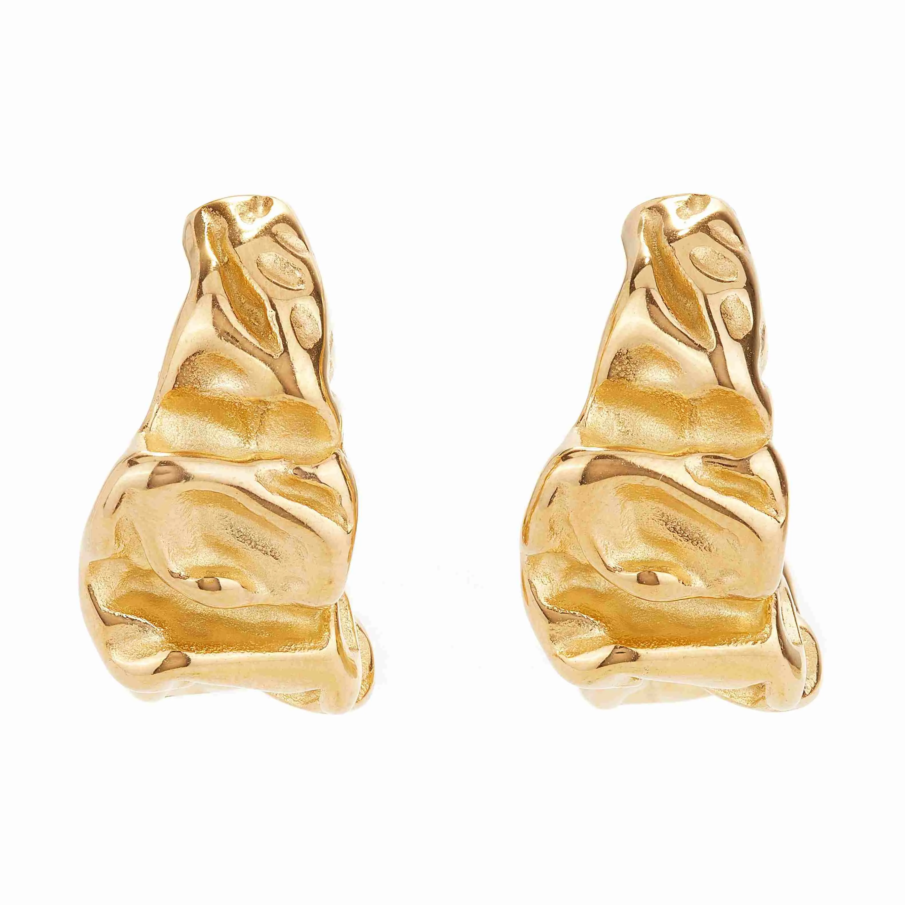 Crumpled Gold Hoops