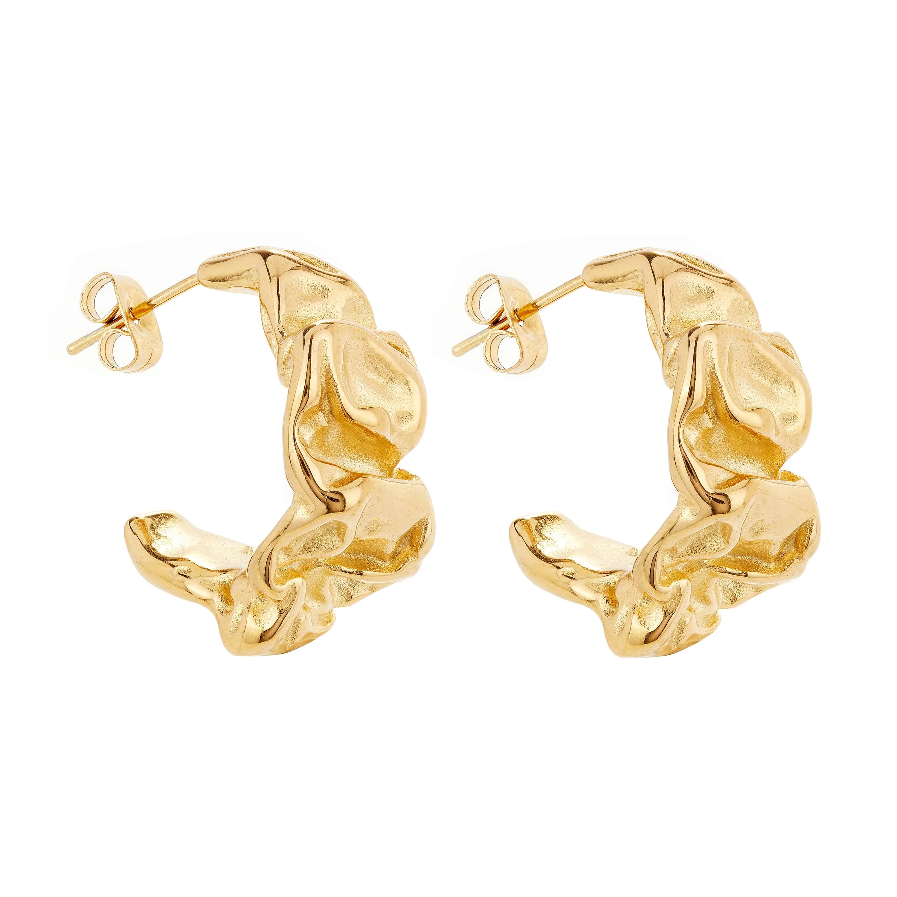 Crumpled Gold Hoops