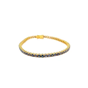 CTW 6 Natural Blu Sapphire Gold Tennis Bracelet