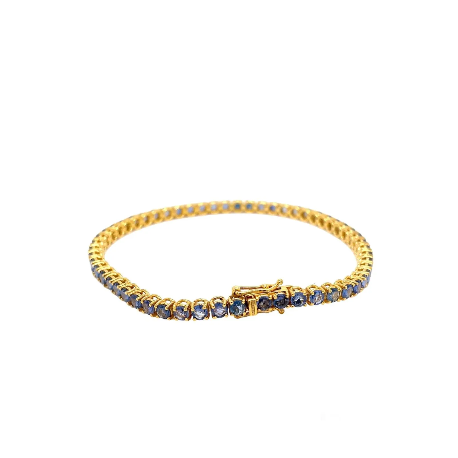 CTW 6 Natural Blu Sapphire Gold Tennis Bracelet