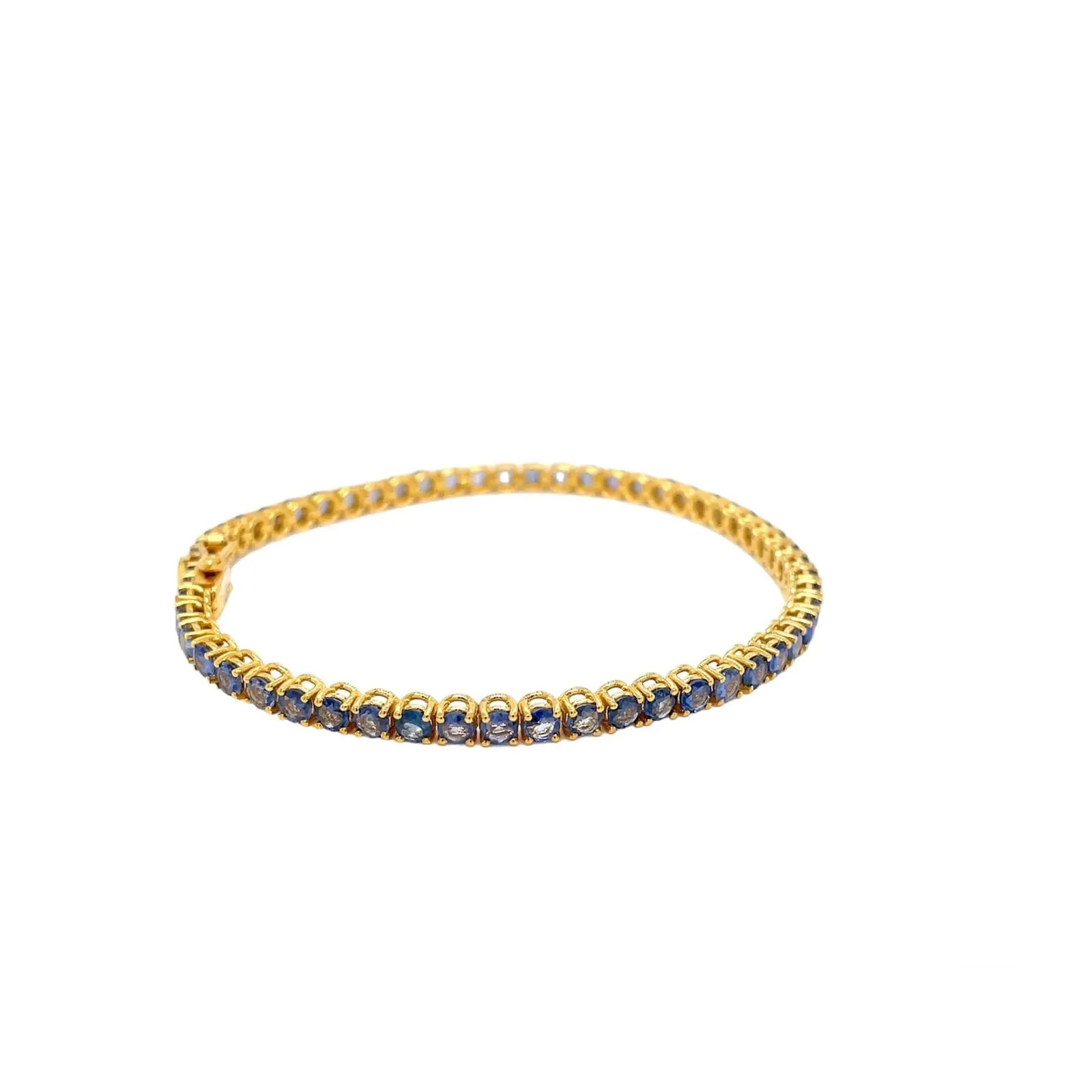 CTW 6 Natural Blu Sapphire Gold Tennis Bracelet