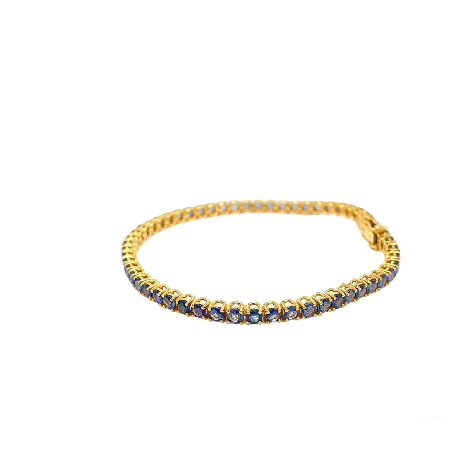 CTW 6 Natural Blu Sapphire Gold Tennis Bracelet