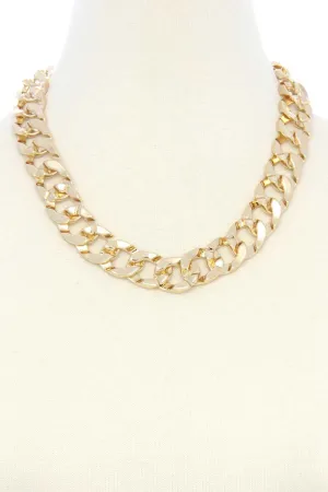 Cuban Link Chain Metal Necklace
