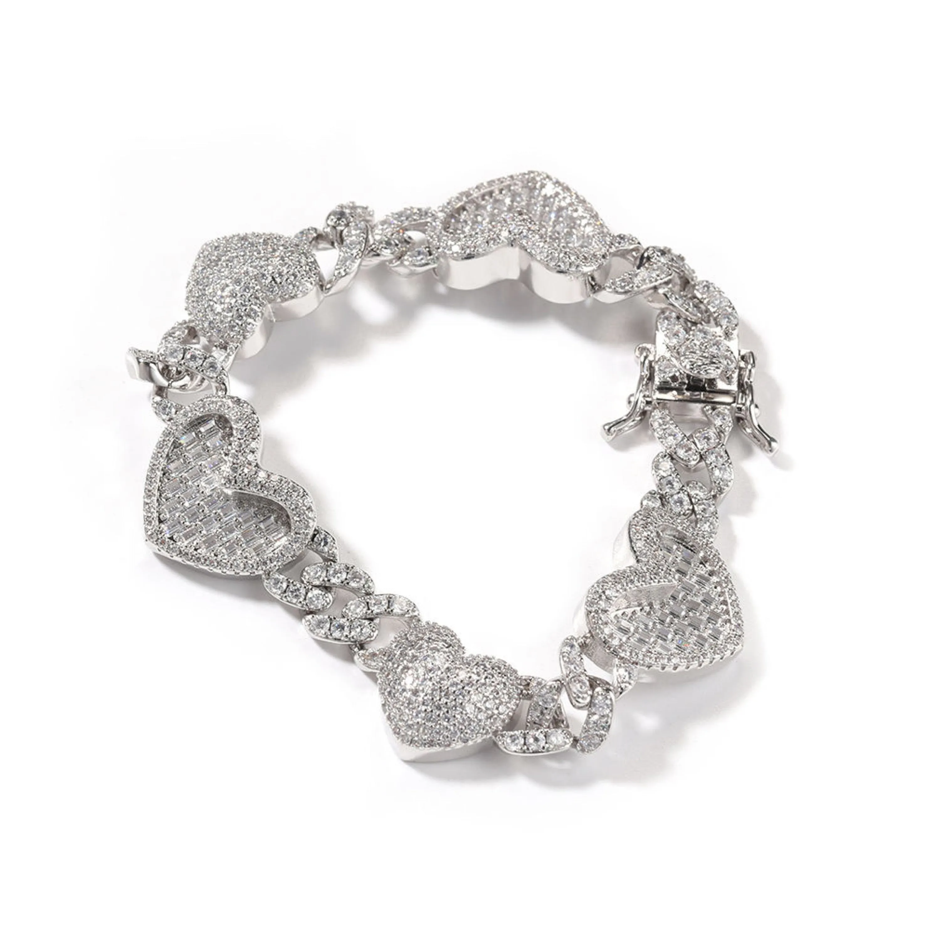 CUBAN LINK HEART BRACELET