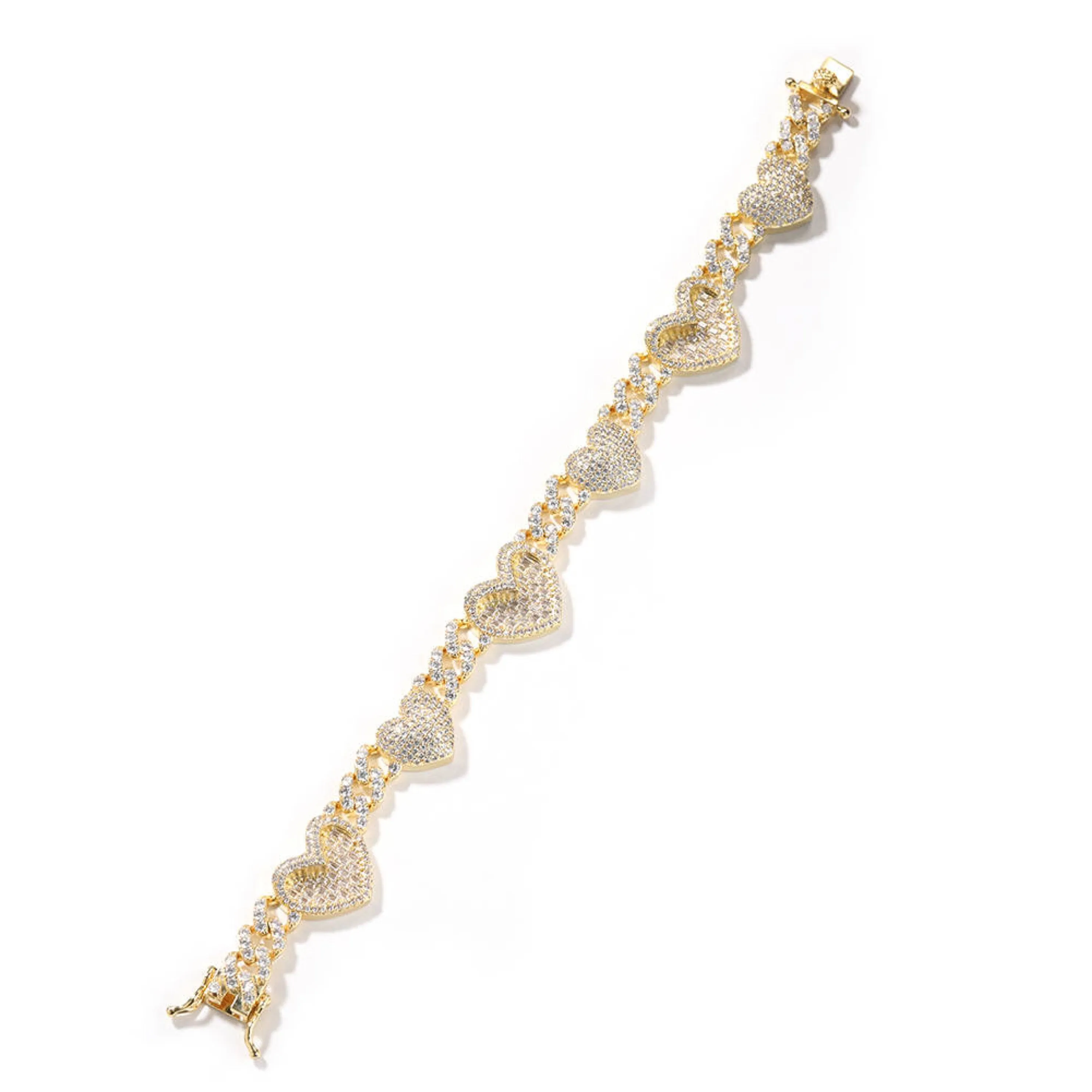 CUBAN LINK HEART BRACELET