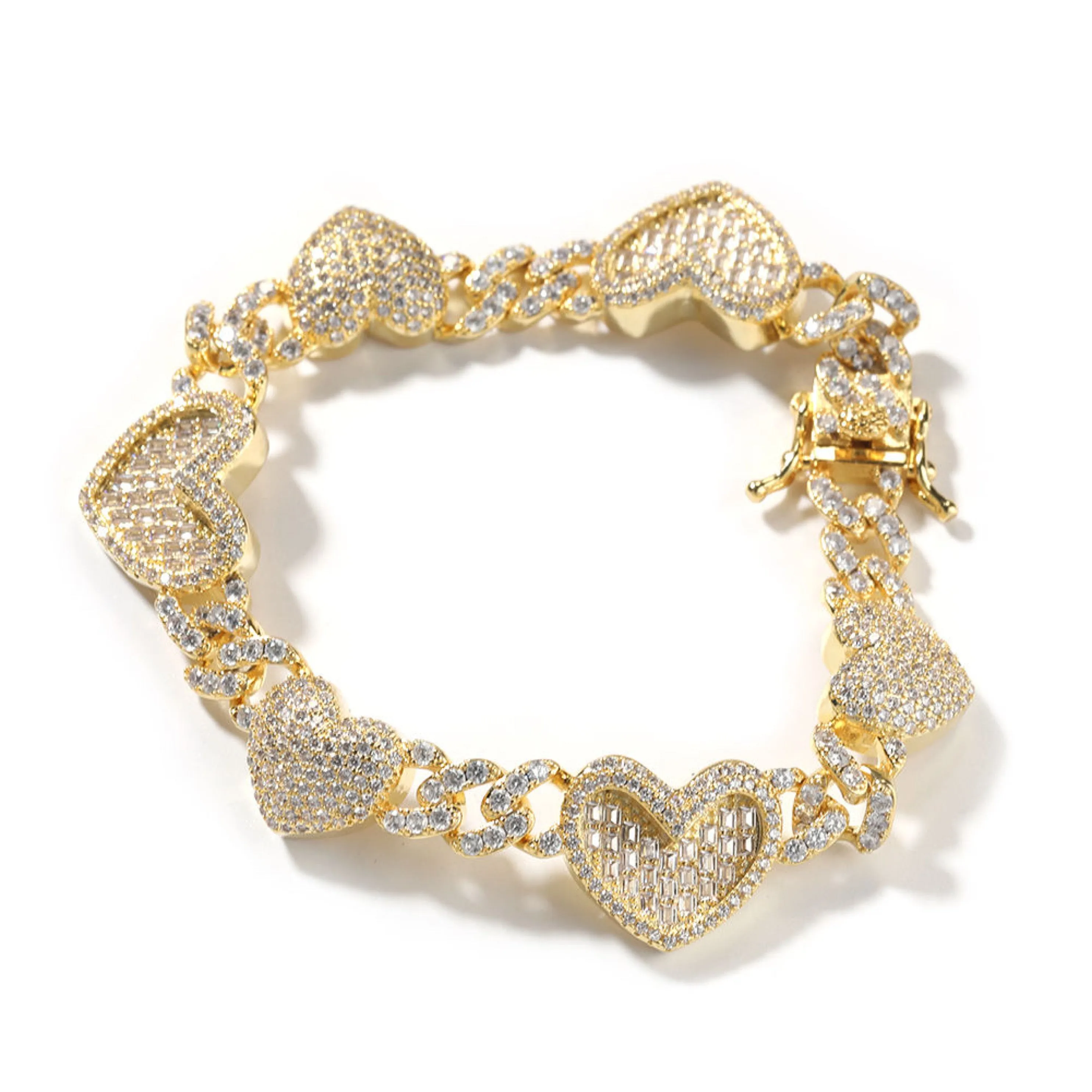CUBAN LINK HEART BRACELET