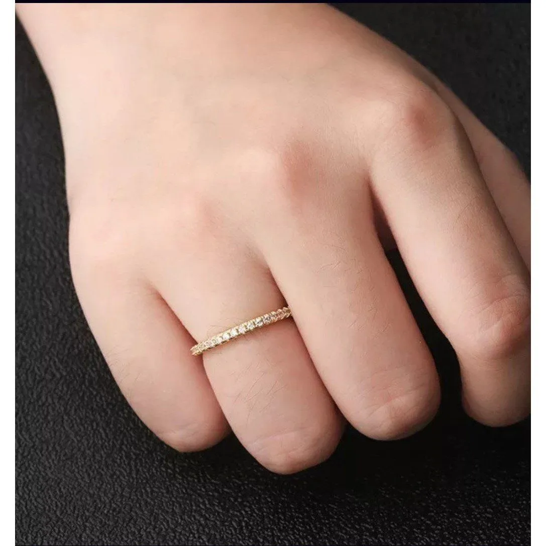 Cubic Zirconia Eternity Band Stackable Ring. STR0002