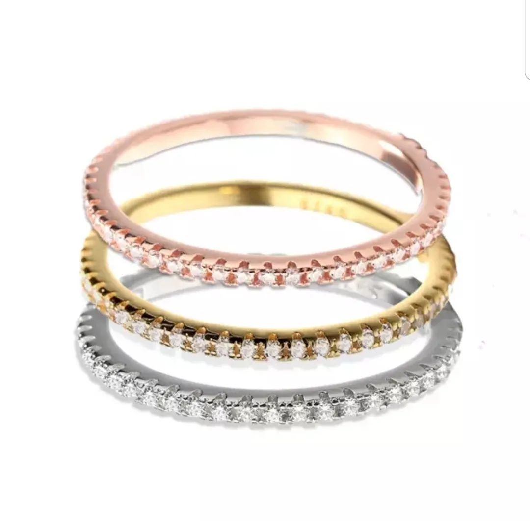 Cubic Zirconia Eternity Band Stackable Ring. STR0002