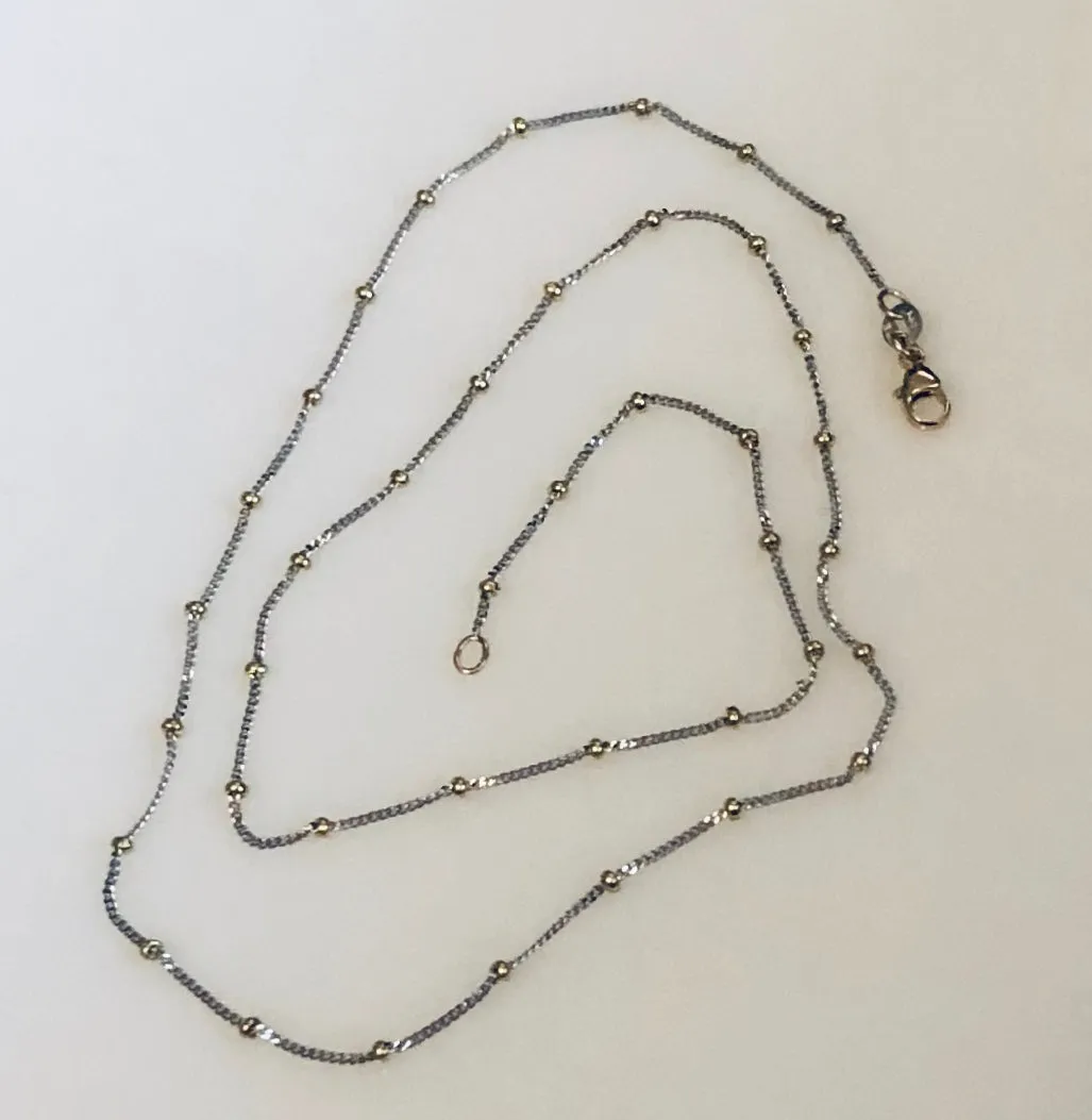 Curb link Chain with Gold Balls