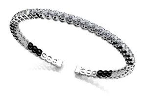 Curved Prong Flexible Diamond Bangle Bracelet with 1.65 ct.(finished) 1.9mm