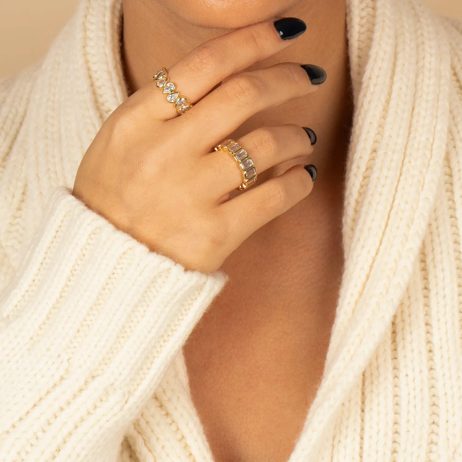 CZ Bezel Baguette Eternity Band