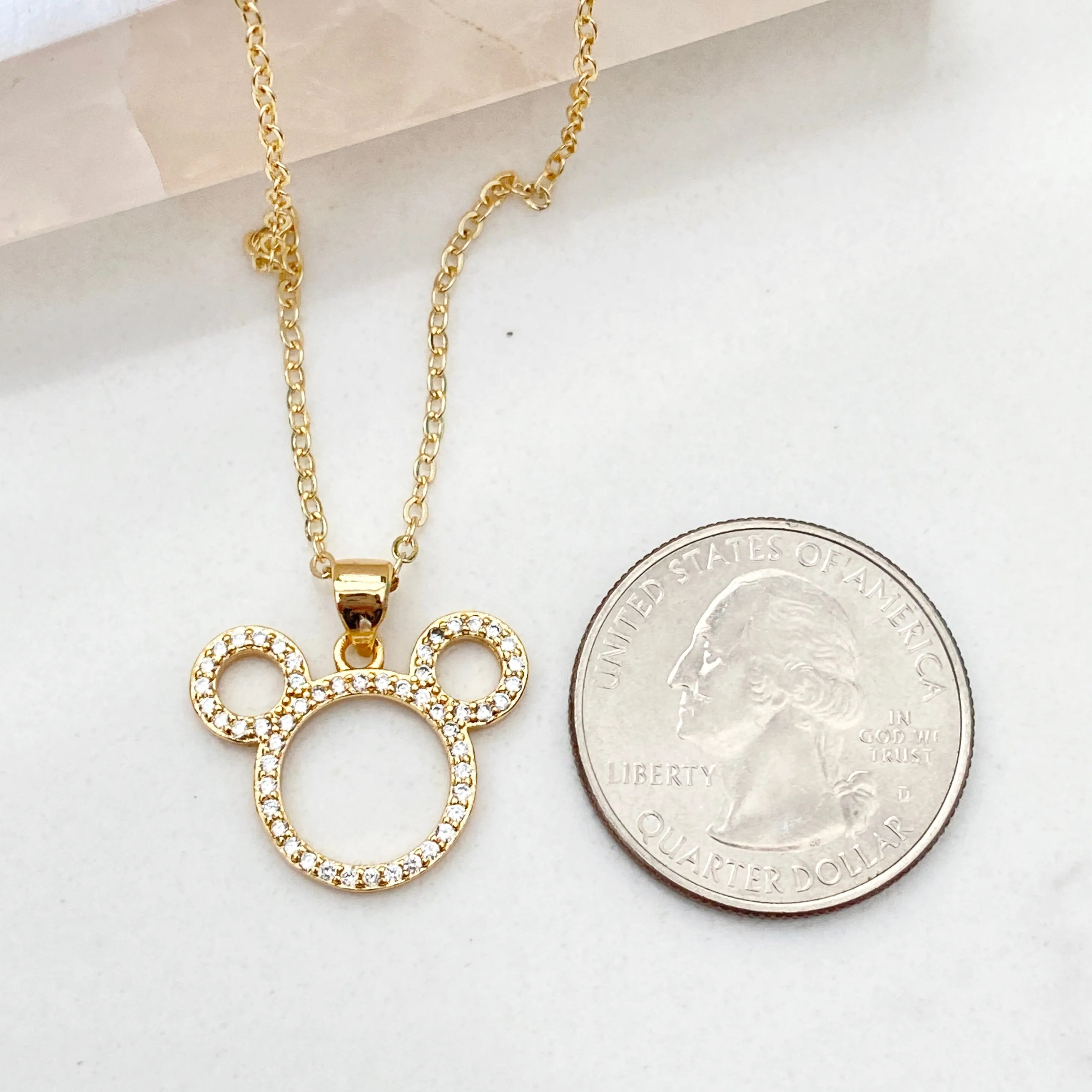 CZ Mickey Mouse Necklace
