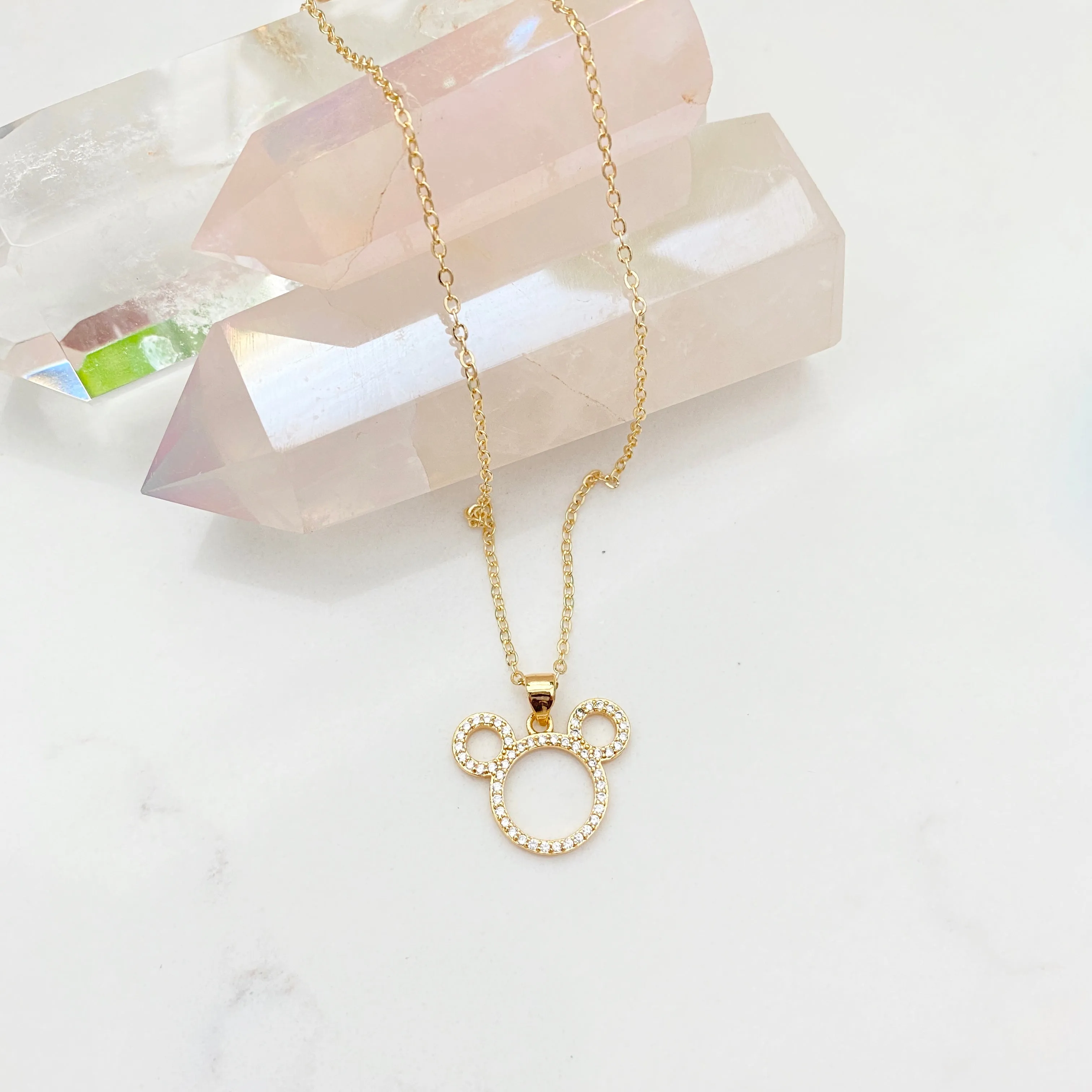 CZ Mickey Mouse Necklace