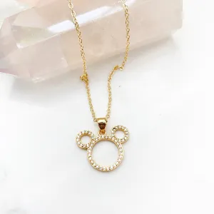 CZ Mickey Mouse Necklace