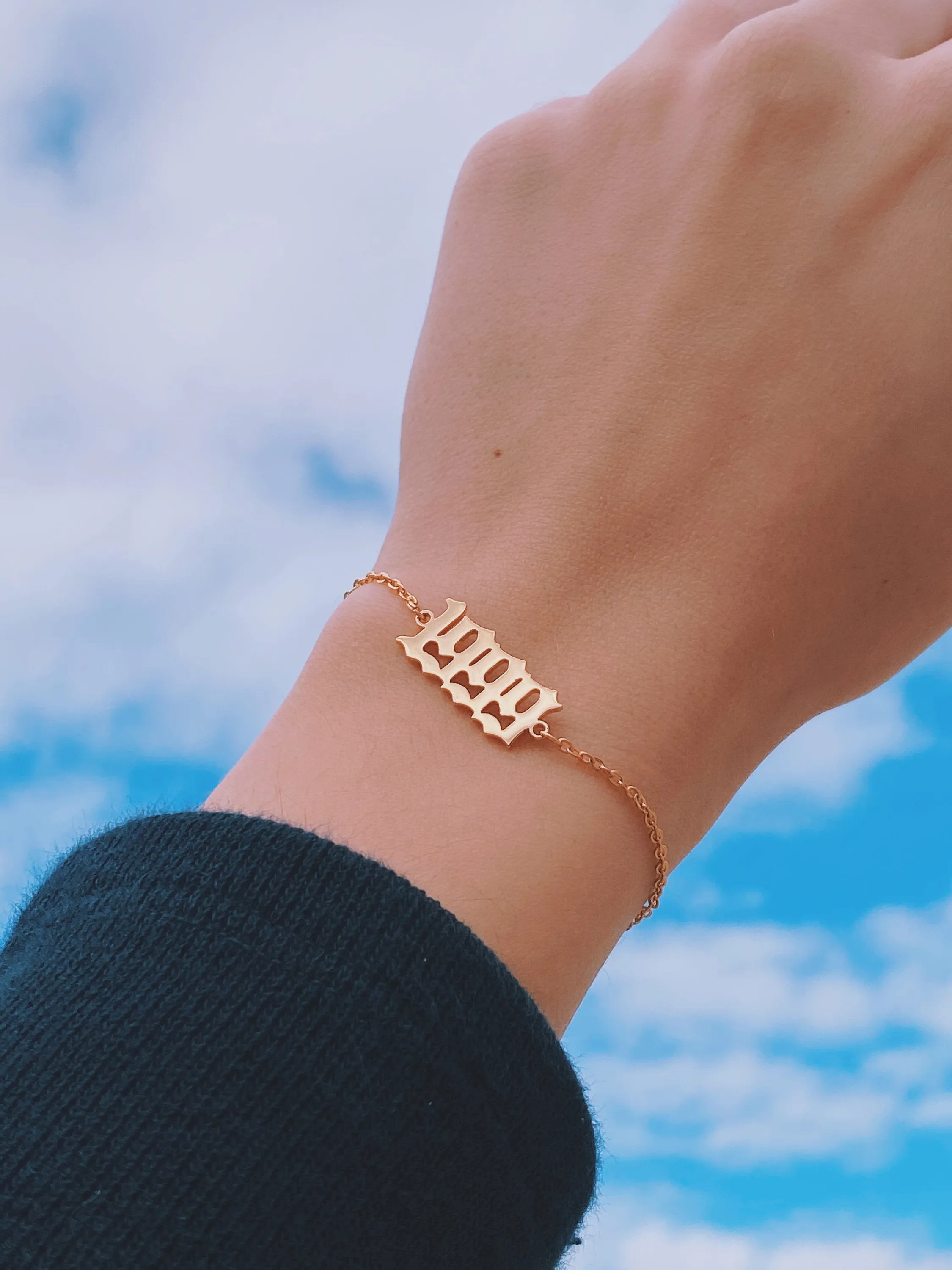 DATE/YEAR Gothic Number Bracelet