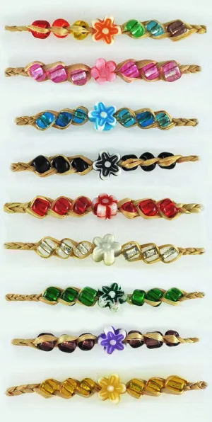 DB5- Flower Natural Fiber Bracelets (bundle of 25)