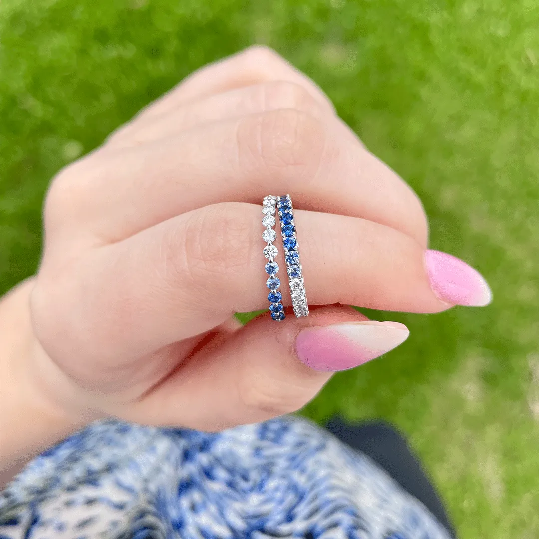 Diamond & Blue Sapphire Ombre Band