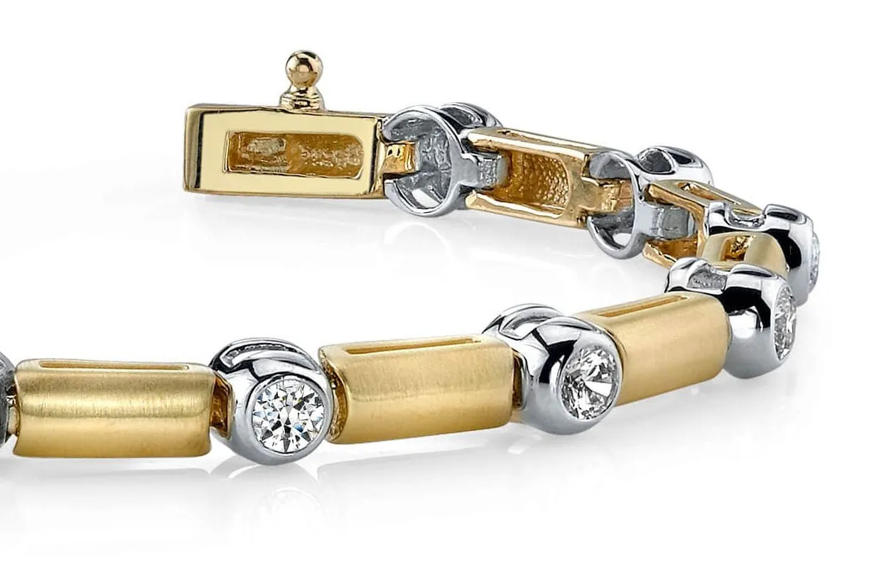 Diamond And Bar Diamond Bracelet with 0.98 ct.(finished) 2.75mm