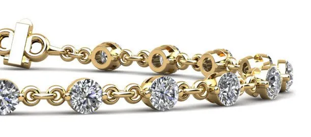 Diamond And Chain Link Diamond Bracelet with 4.93 ct.(finished) 4.2mm