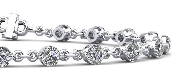 Diamond And Chain Link Diamond Bracelet with 4.93 ct.(finished) 4.2mm