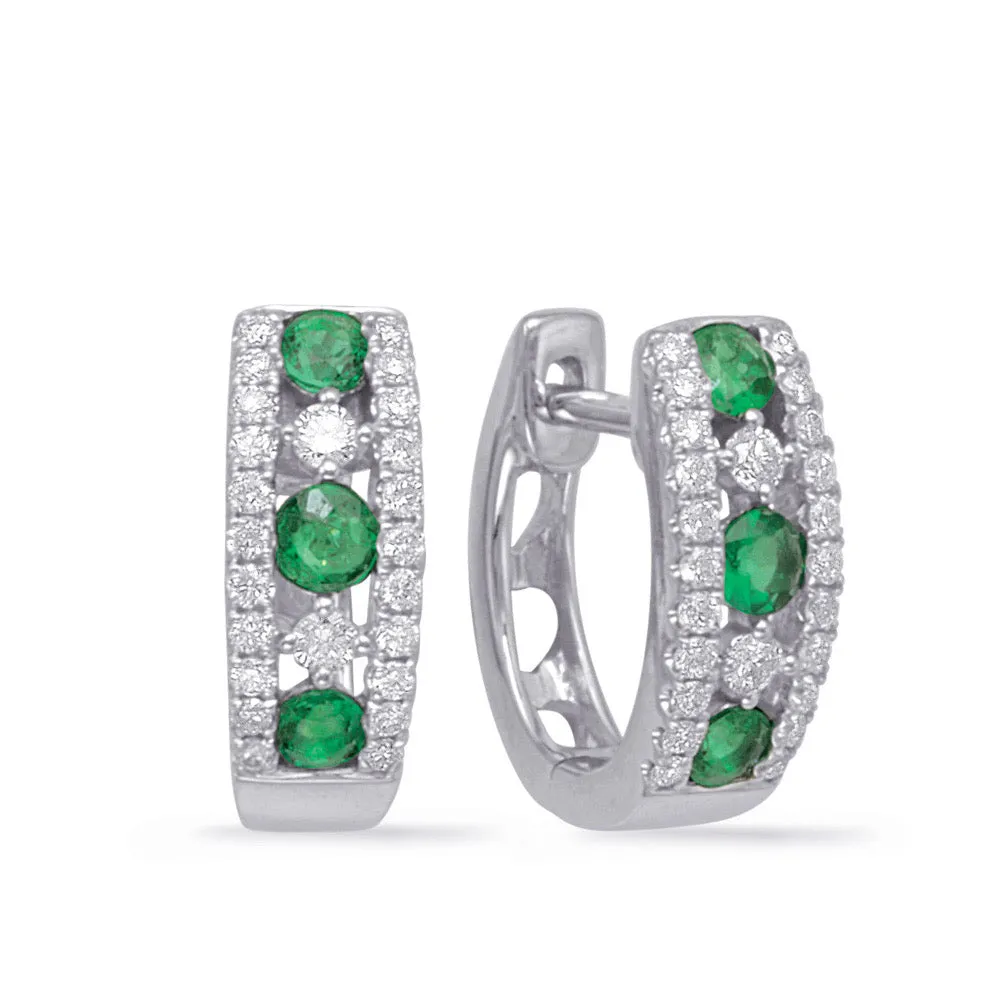 Diamond and Colored Gemstone Huggies